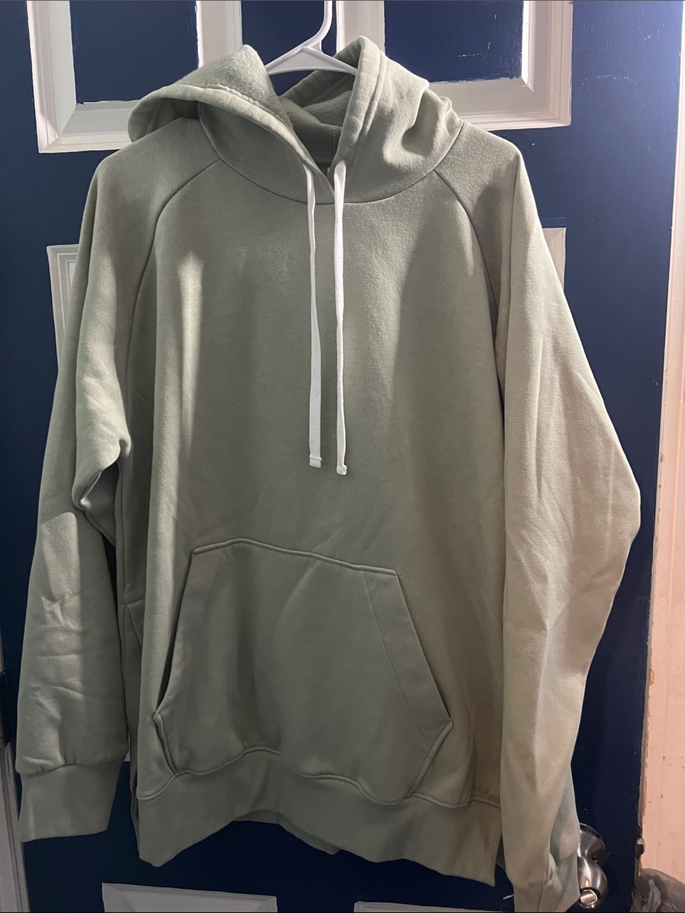 Olive Green Women's Pullover Hoodie with Kangaroo Pocket